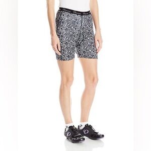NWT Canari Women's Crazy Lily Liner Gel Cycling Shorts Black Flower Size L